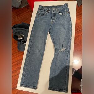 Levi’s mid rise straight leg 501s